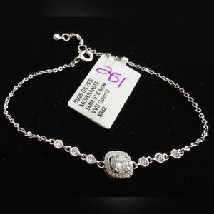 💎 Moissanite Halo Bracelet | .50 CT | VVS D | S925 | Rhodium Plated Adjustable